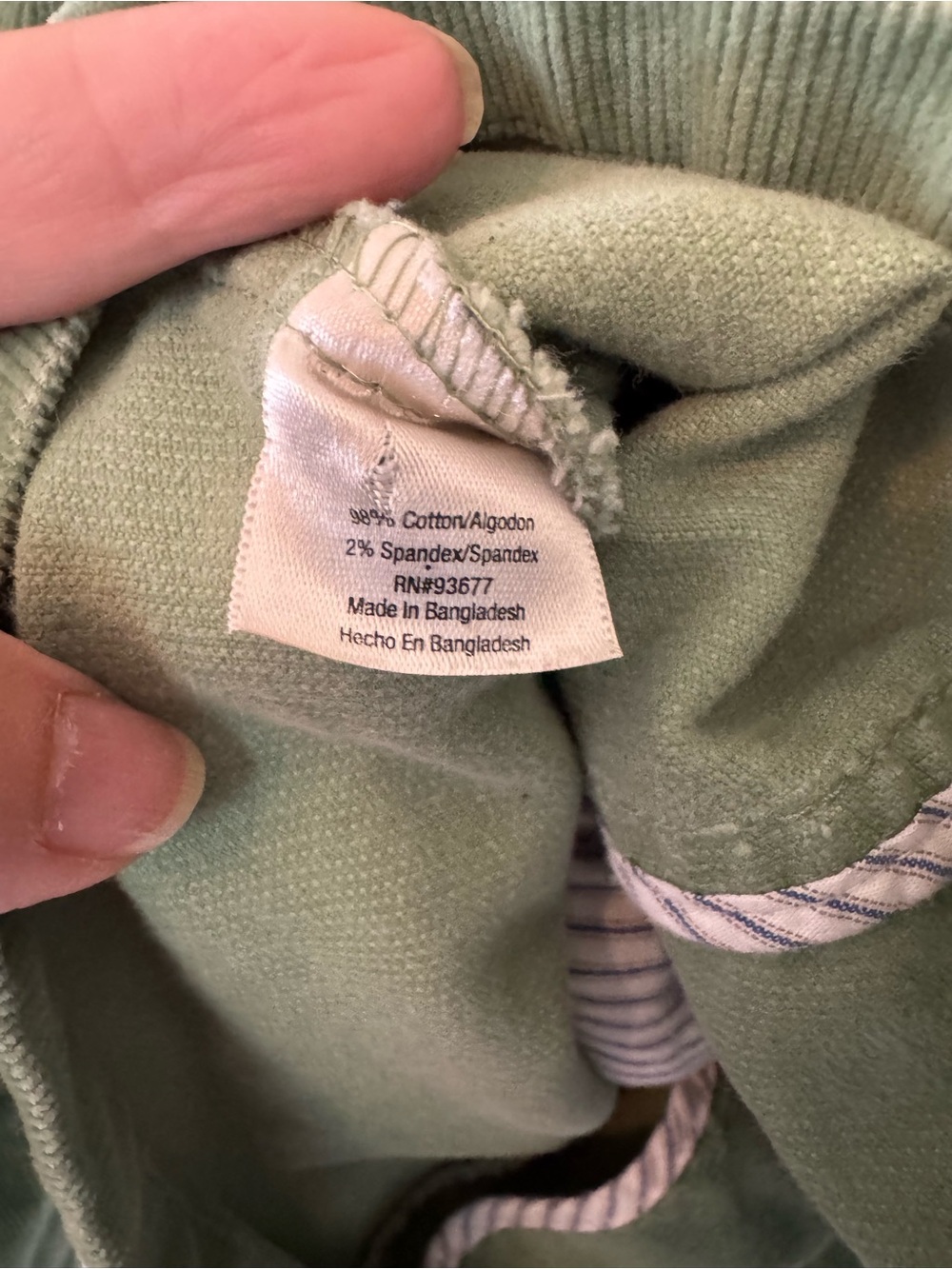St. John’s Bay Petite Sage Green Corduroy Blazer Jacket Stretch Cotton Large - Picture 8 of 8